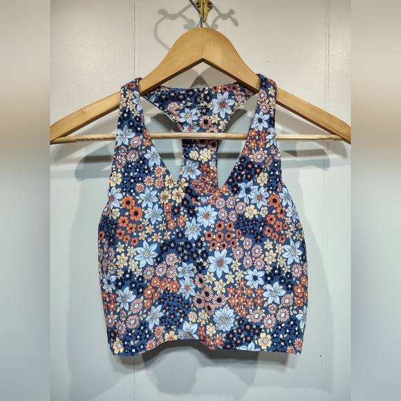 OFFLINE by Aerie Recharge Floral Longline Sports Bra Tank L Low Support Built In - Picture 6 of 6